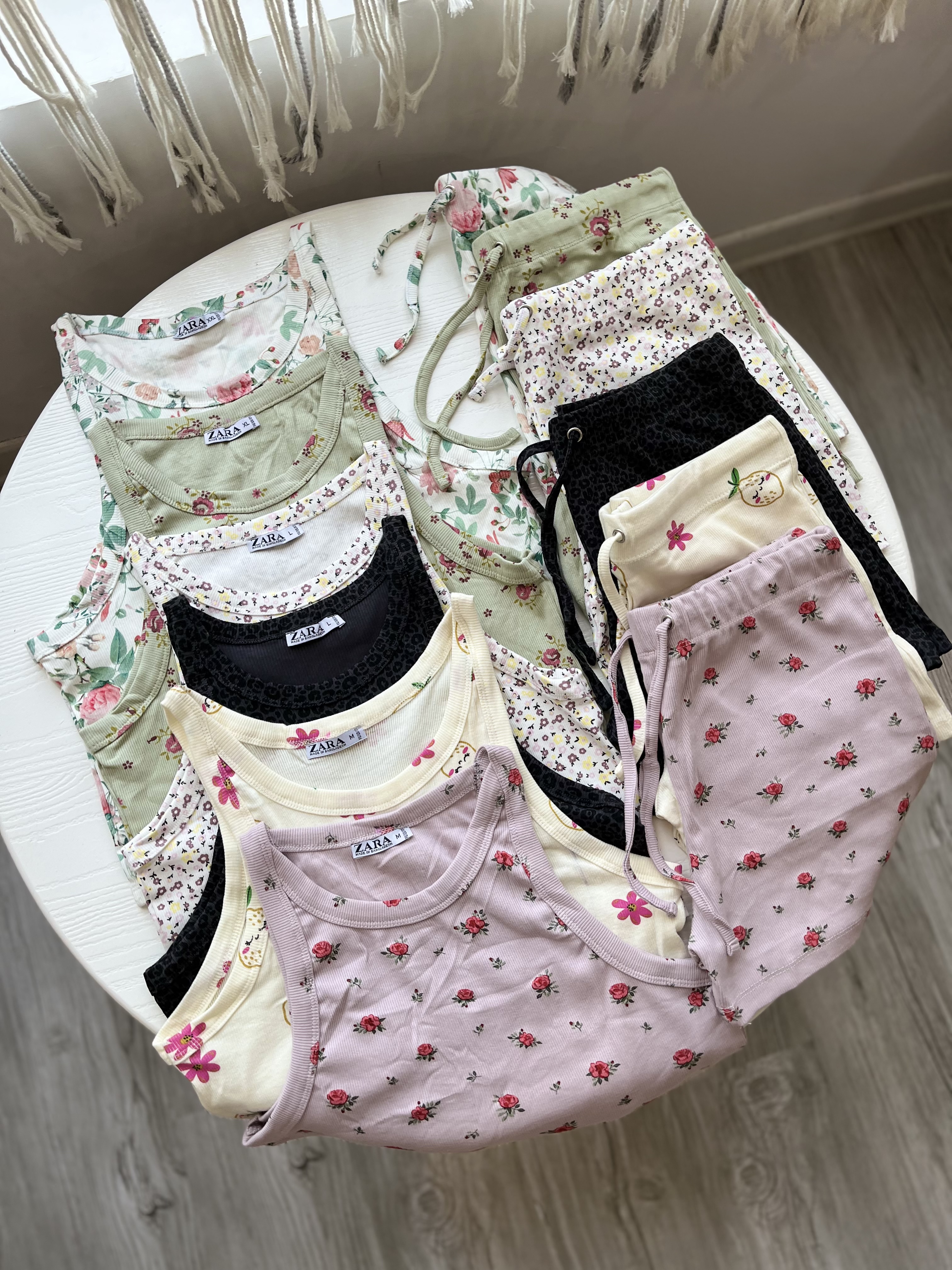 ست تاپ و شورتک zara کبریتی تمام نخ