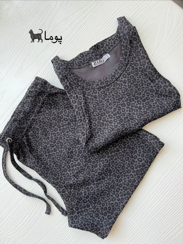 ست تاپ و شورتک zara کبریتی تمام نخ